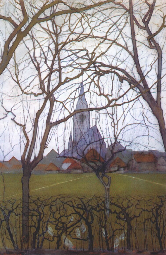 Village Church, painting by Piet Mondrian