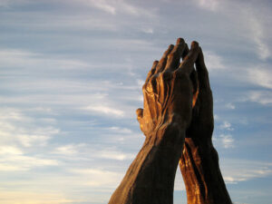 Praying Hands statue at Oral Roberts University in Tulsa, OK.