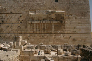 The remains of Robinson's Arch on the western side of the Temple Mount