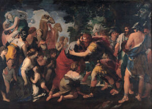 Painting by Raffaellino Bottalla, "Meeting between Esau and Jacob