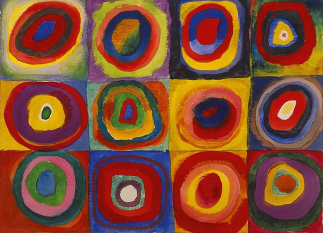 Kandinsky's Color Study: Squares with Concentric Circles