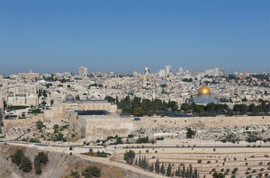 Temple Mount in Jerusalem seen from the Mount of Olives
