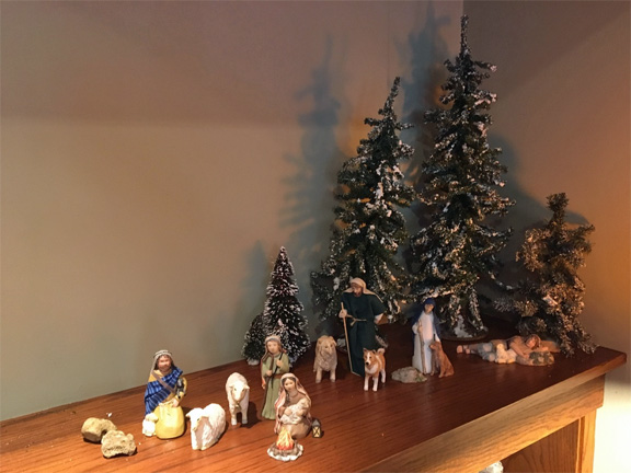 The shepherds and company of our Nativity set.