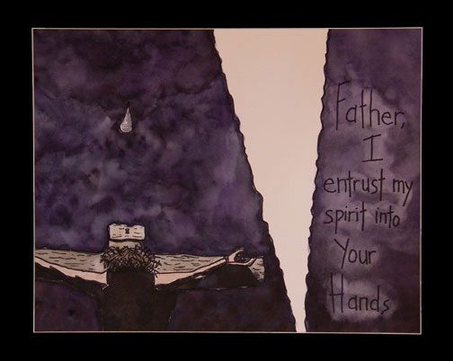 Jesus entrusts his spirit into God's hands.