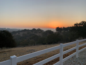 A sunrise over the California countryside