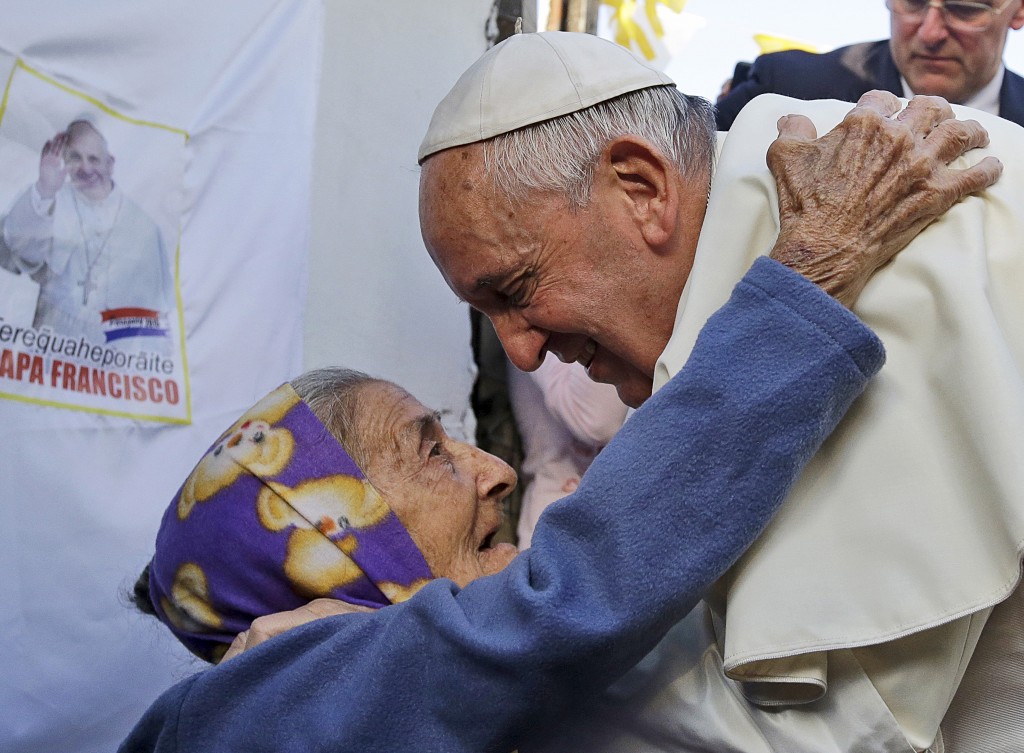 Pope Francis and an Elderly Woman 