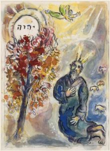 Moses and the Burning Bush, 1966. By Marc Chagall.